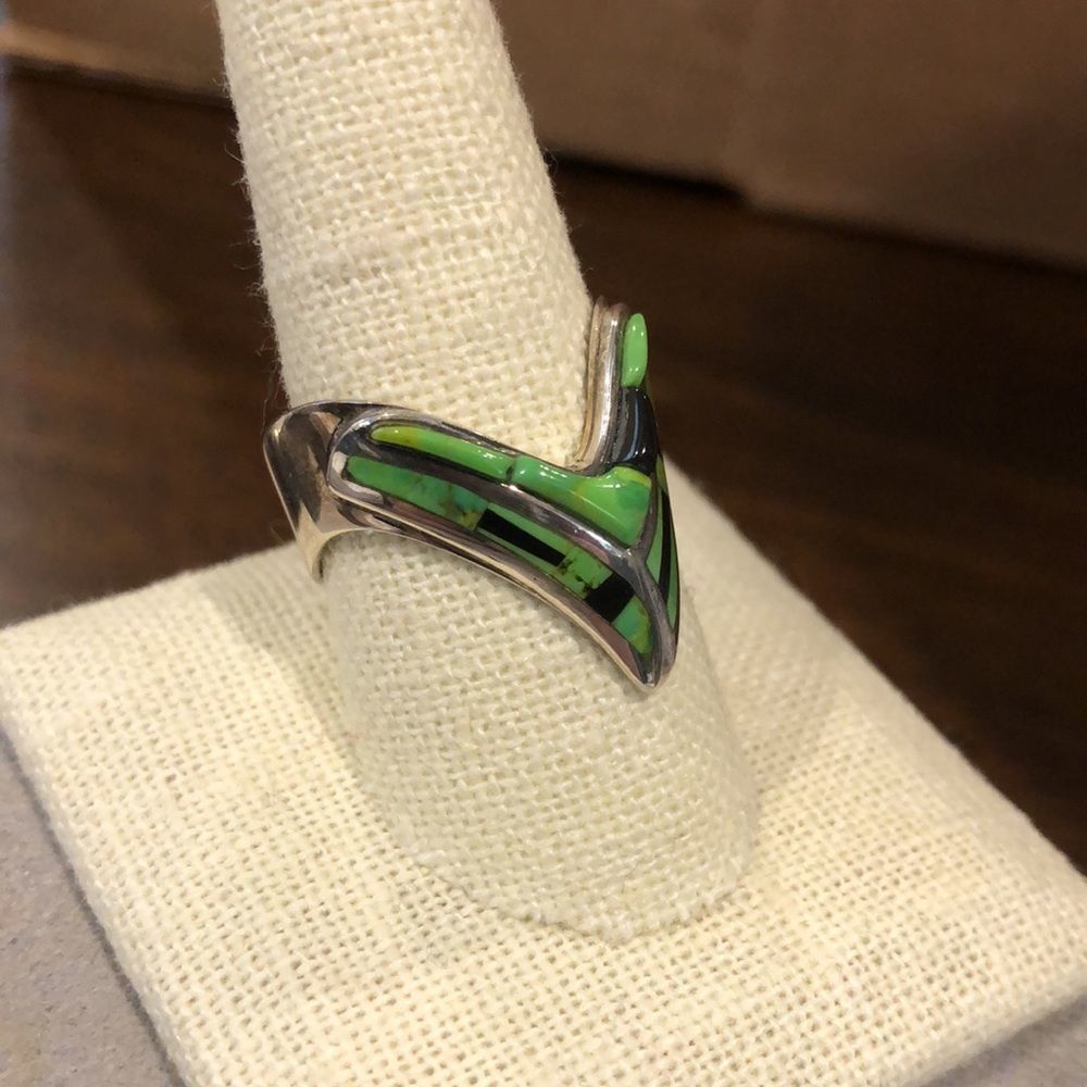 JAY KING DTR Green Turquoise Sterling Silver Ring Sz 10-1/4